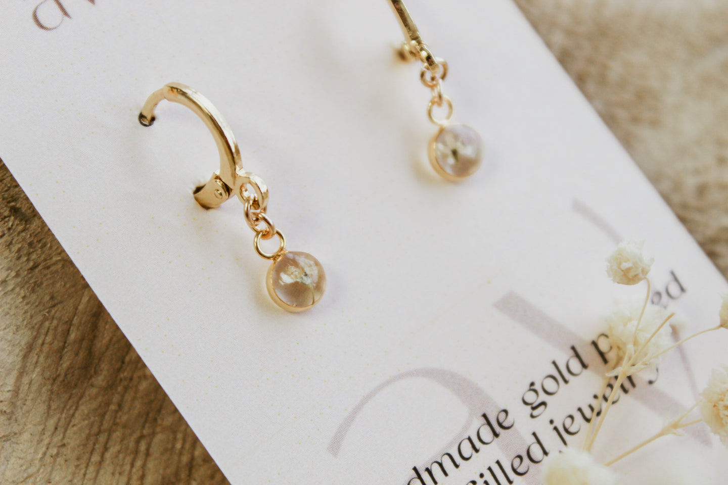 Tiny Queen Ann’s Lace Blossom Huggies